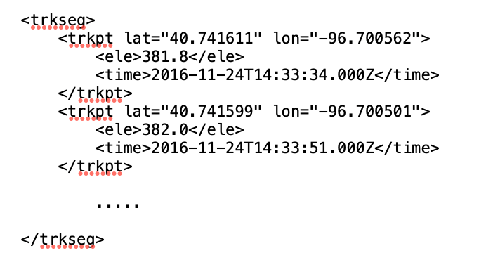 GPX Data format example